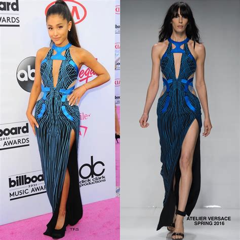 ariana grande versace dress|Ariana Grande Radiates in Iridescent Atelier Versace .